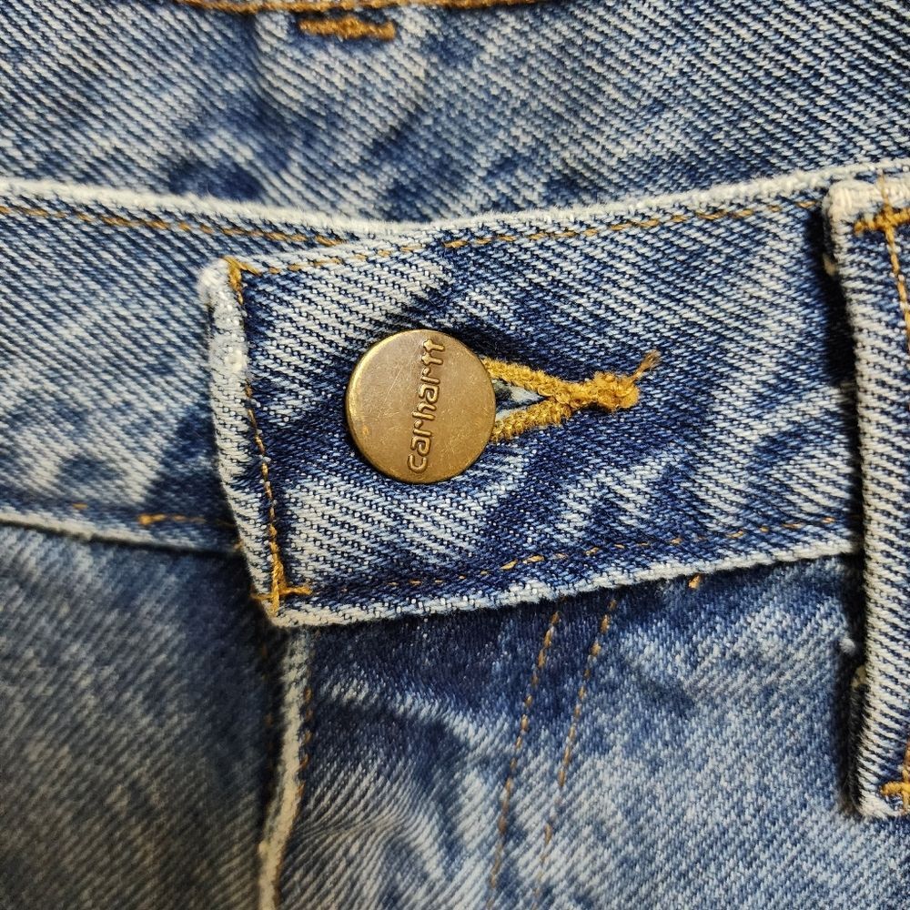 Carhartt Jeans Mens 35x29 Blue Cotton Denim Relaxed Fit Straight Casual Workwear - Picture 5 of 9